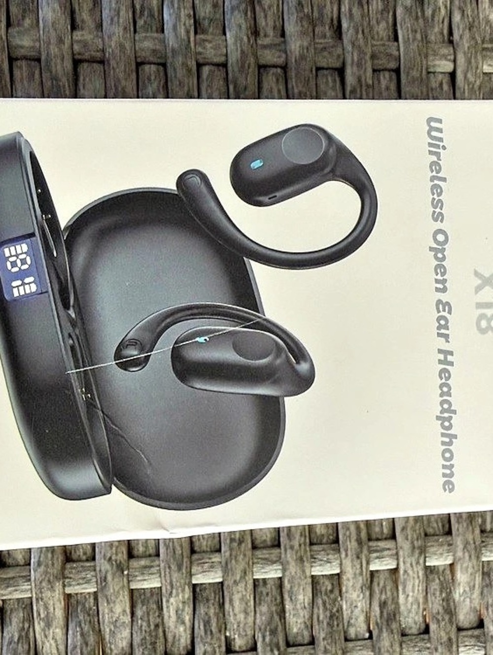 Open Ear Headphones Black, New